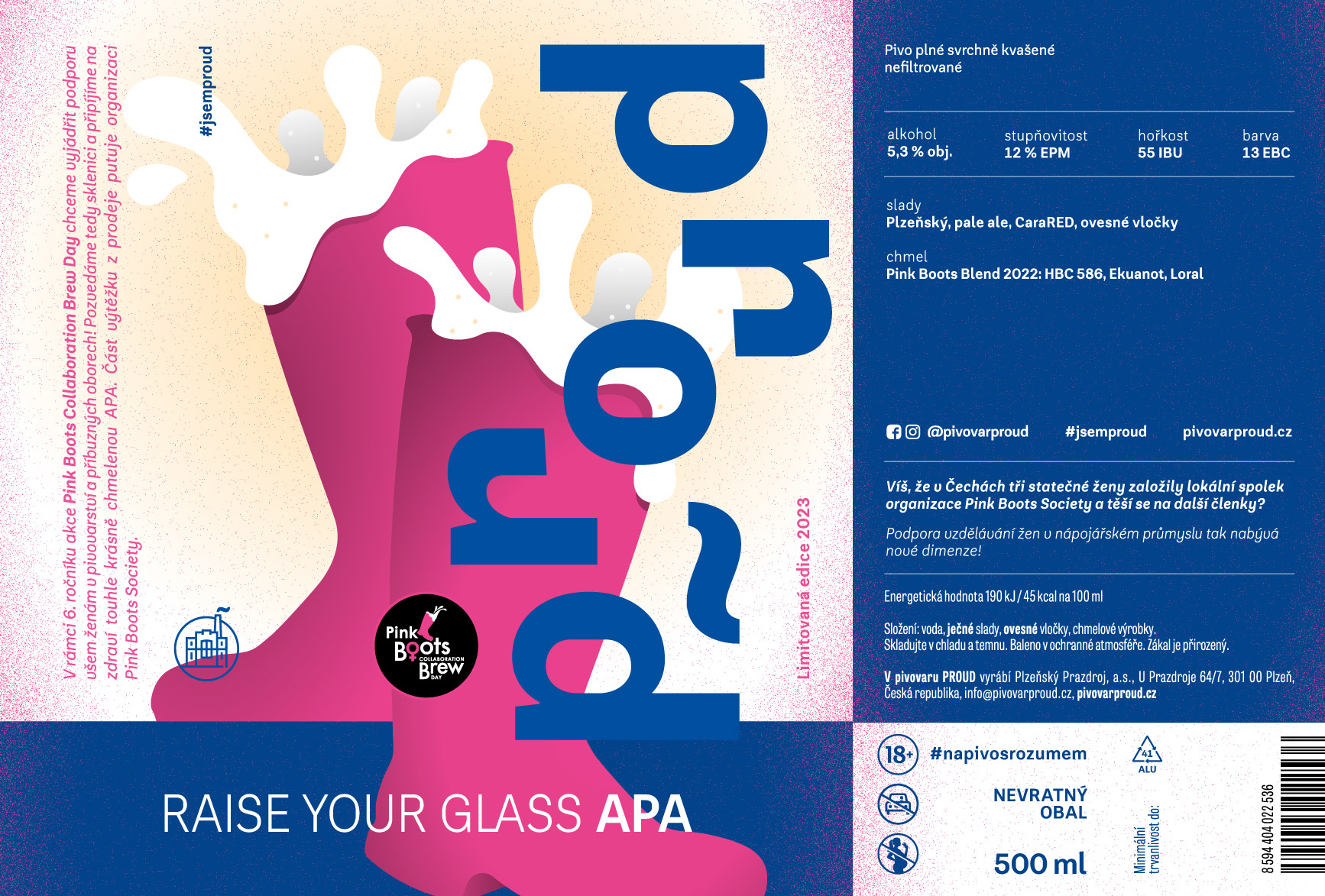 Etiketa Proud Pink Boots 2023 - Raise your glass