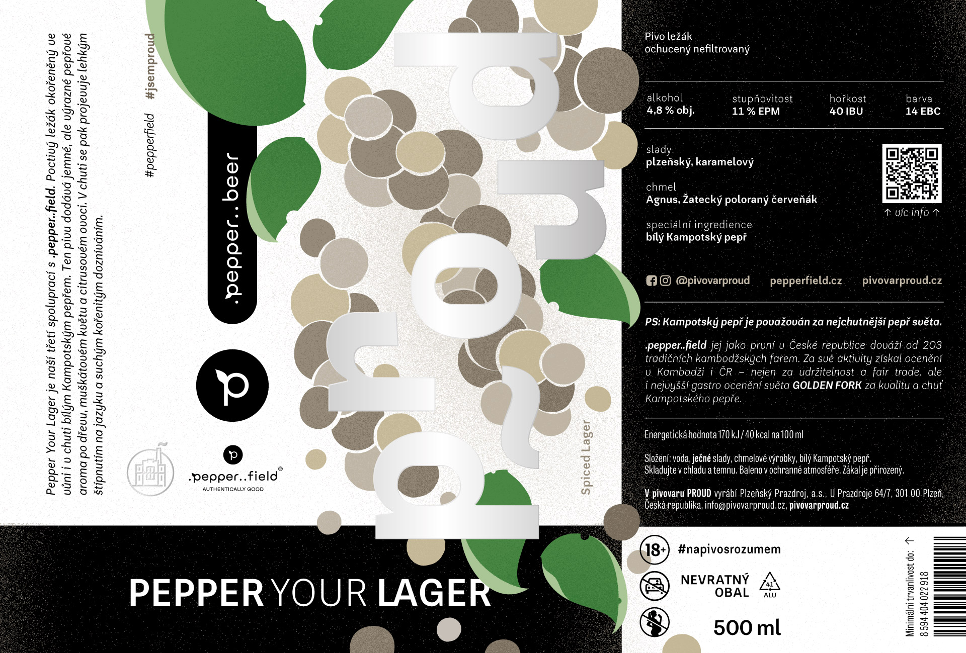 Etiketa Pepper Your Lager - plechovka