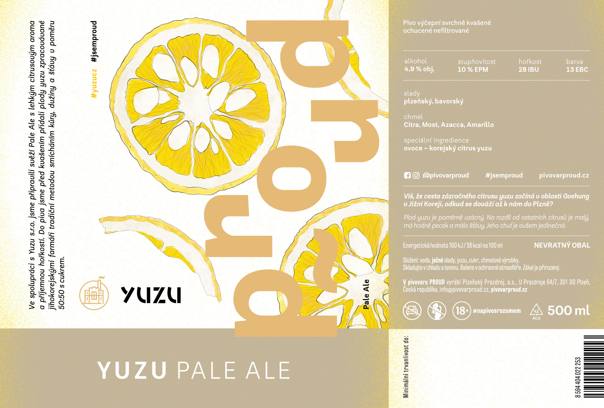 Etiketa Yuzu Pale Ale - plechovka