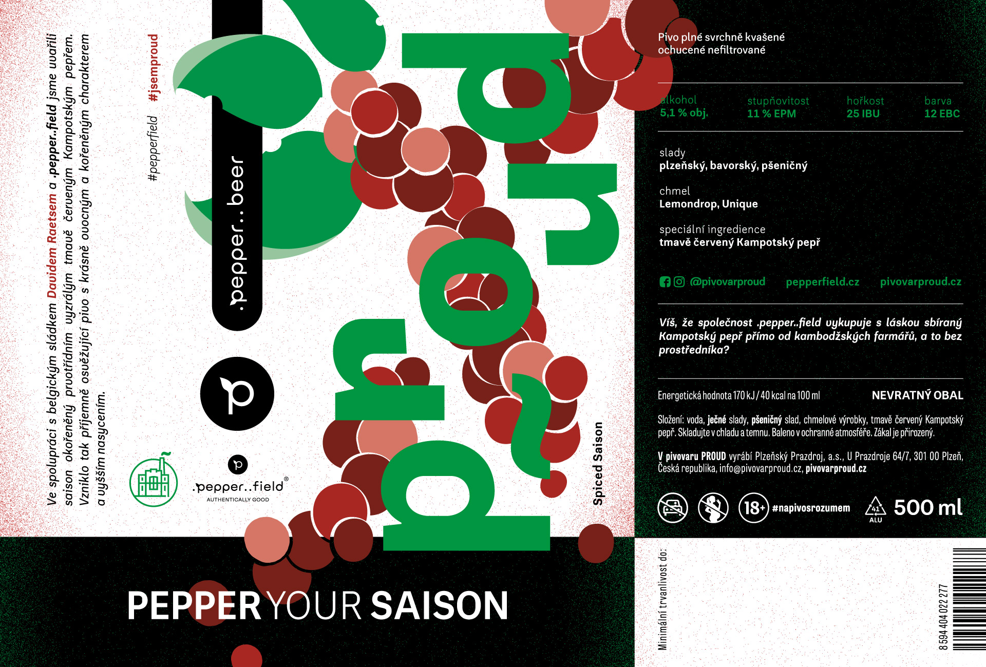 Etiketa Pepper Your Saison - plechovka